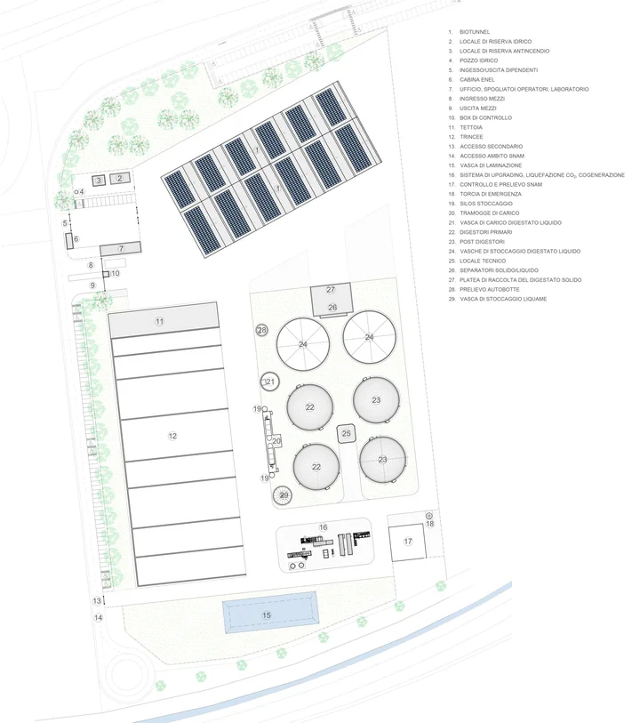 Elaborato planimetrico pubblicato per l’impianto di biometano a Palazzolo dello Stella